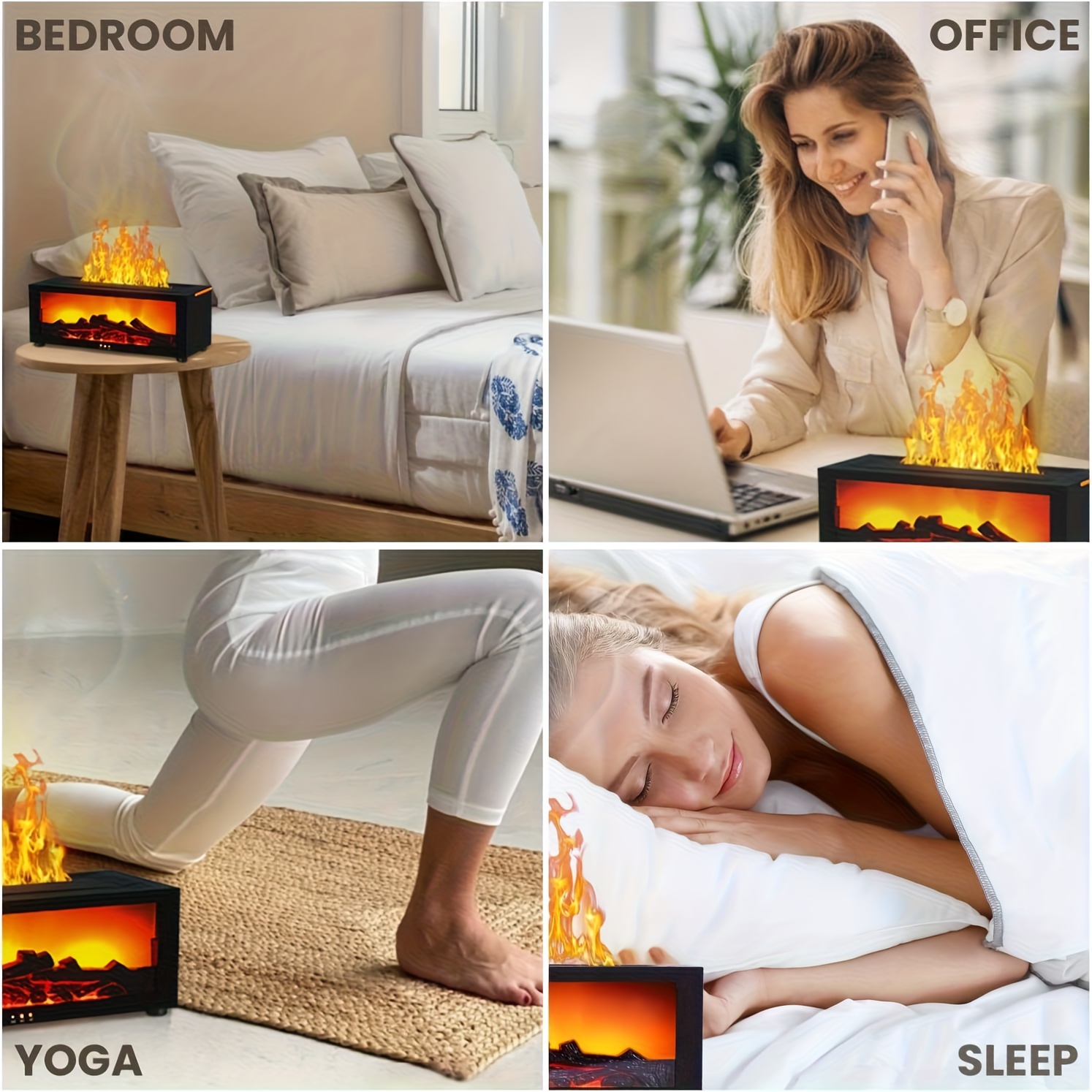 7 color fireplace humidifier wall mounted fireplace air diffuser humidifier with 7 adjustable colors usb plug 10 ideal for home bedroom office and yoga Product details 8