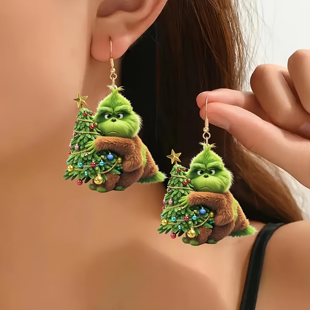 

1pc, New 2d Christmas , Ladies Ear Ornaments,