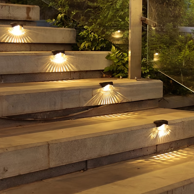 

4pcs Solar Outdoor Step Lights, Fence Lights, Outdoor Waterproof, For Outdoor Stairs, Steps, Fence, Yard, Path, Patio, Garden And Pathway