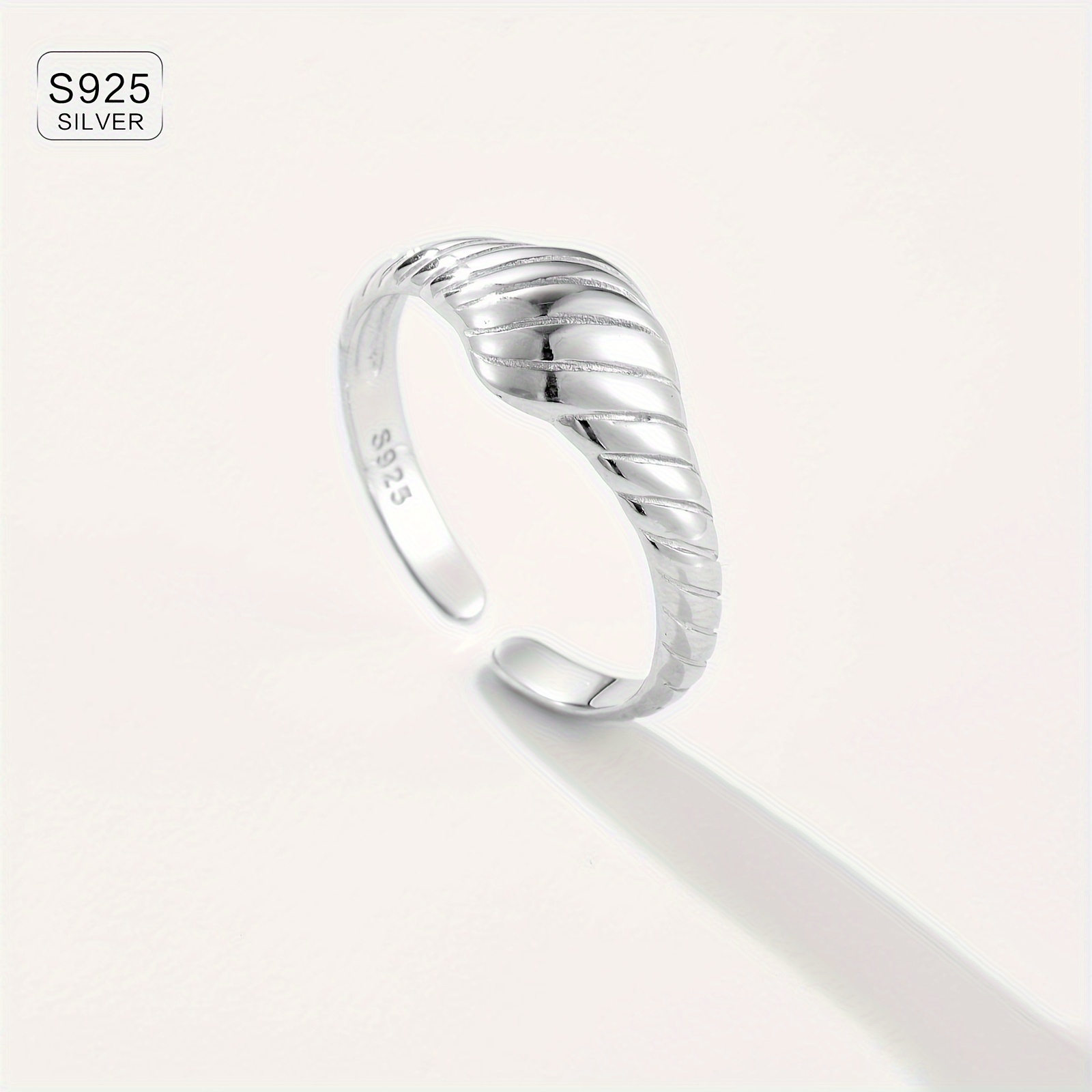 Women's Stylish Horn Design Open Ring, 925 Silver
