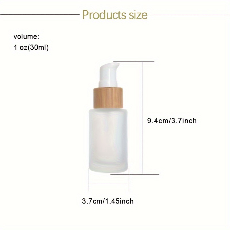 Image of Empty Round Scrub Pump Bottle Shampoo Bottle, Extrusion Pump Frosted Empty Glass Bottle, Round Frosted Glass Bottle, Cosmetic Sample Bottle, Small And Portable