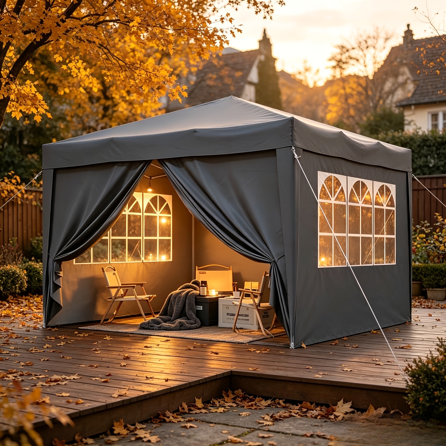 Image of Pop-up Tent. 3.4x3.4 Stable Winter Camping Tent, With Side Components, Easy To Set Up And Fold, Suitable For Camping, , Parties And .
