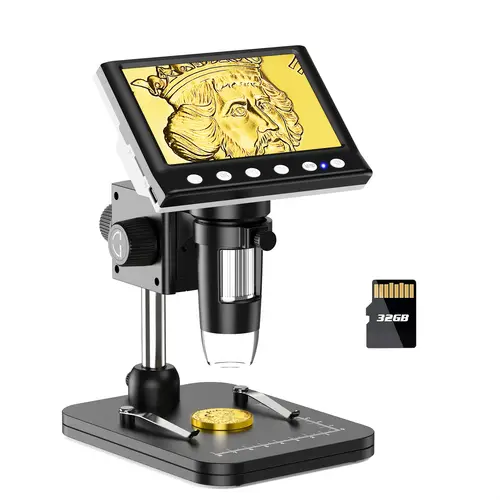 digital microscope 4 usb coin microscope 1080p error coin magnifier with 8 adjustable led lights pc view compatible with windows for adults