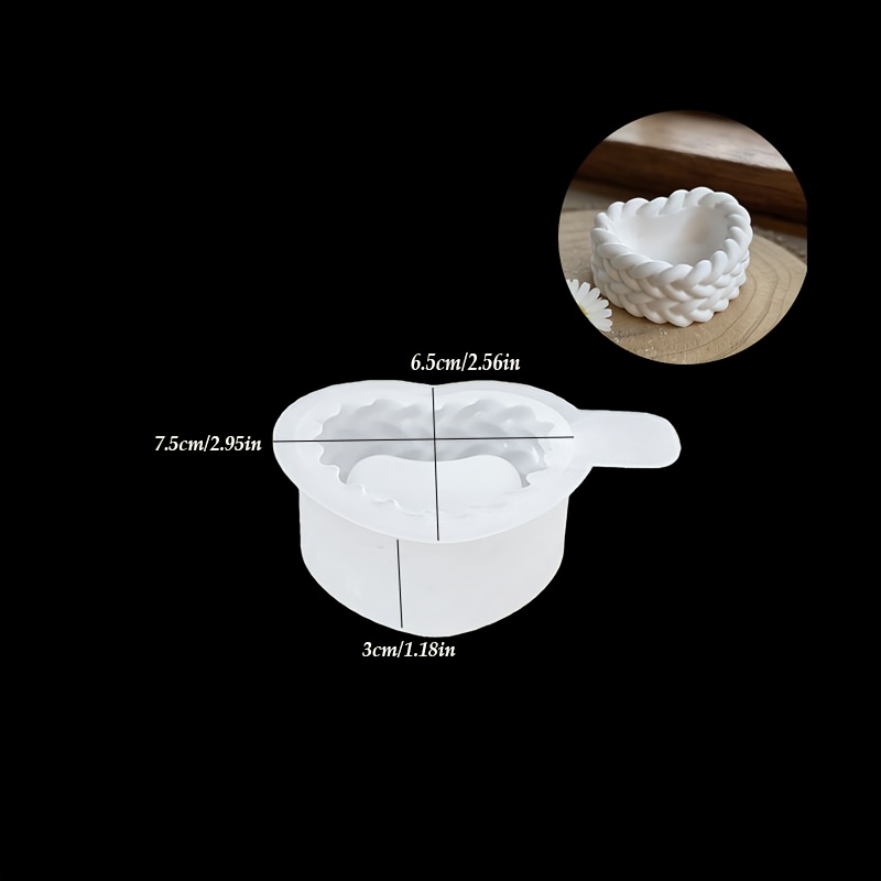 E-shop Harz-Silikonformen DIY Herzförmige Hanfseil-Becher Silikonform, geeignet für Kerzenbasis Gipsdekorationen Harz Epoxidharzformen, Heimdekoration