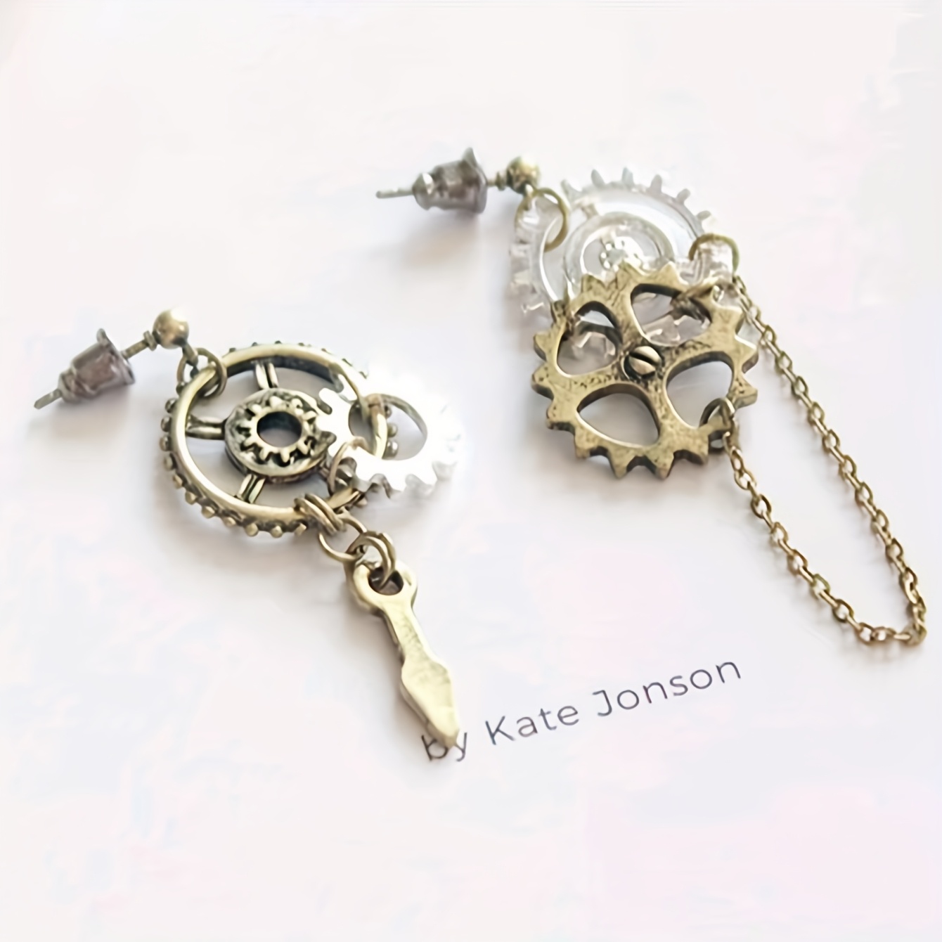 TEMU Boucles d'oreilles à clous en style Steampunk 1 paire