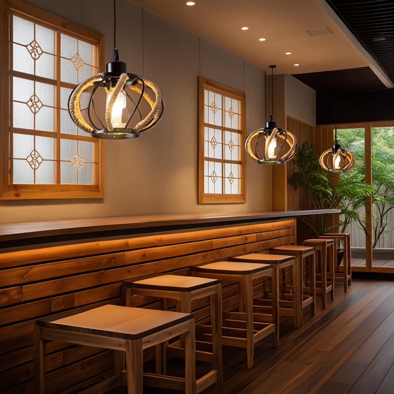 modern industrial chandelier with edison bulbs and rope lace trim warm rustic lighting for home bar or restaurant decor chandeliers for ceiling details 1