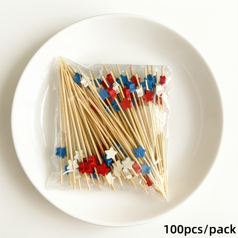 100pcs/pack (12cm/4.72in) Cute And , Hand-washed Food Toothpicks For Sandwiches, , Appetizers, Weddings, Parties, Birthday Celebrations, And Party Decorations