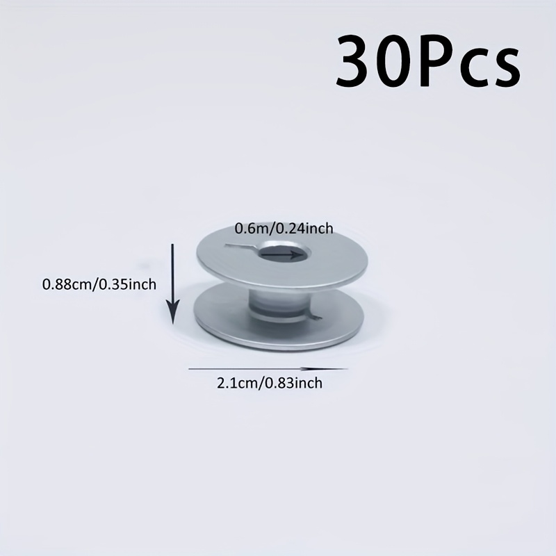 E-shop 30 Stück Premium Aluminium Spulen 55623A, Fadenkern, Nähmaschinen-Zubehör - Langlebig, Kompatibel mit Brother, Juki & Weitere Industrielle