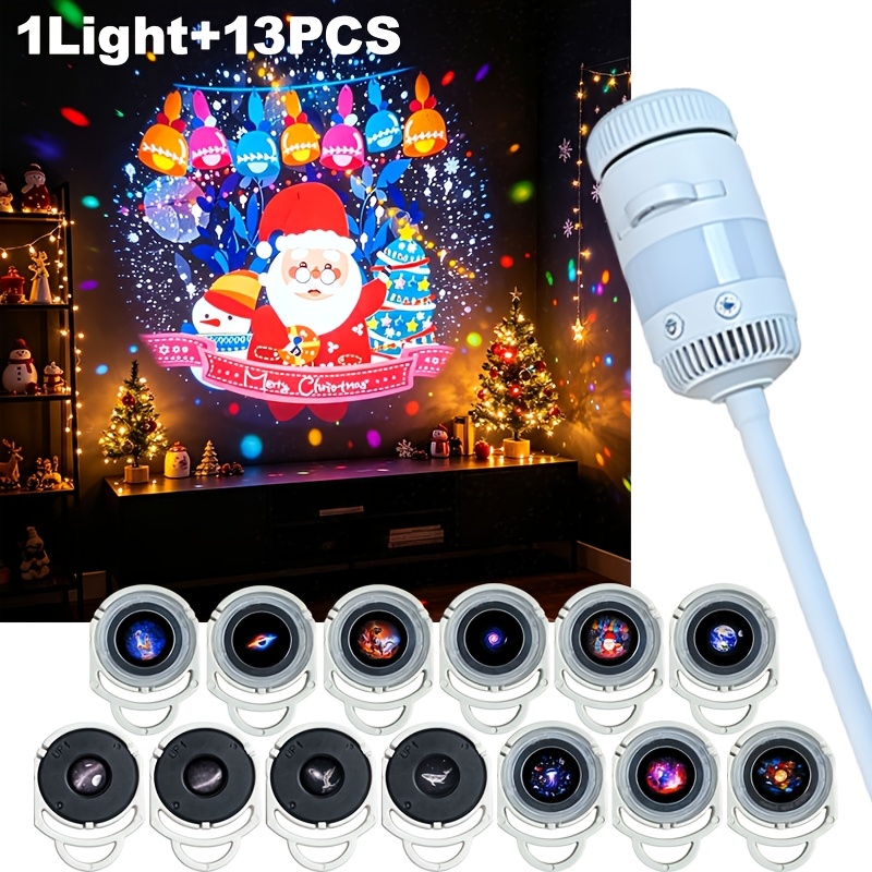 TEMU 13-in-1 Romantic Star Projector Night Light, Usb Powered, 7 Lighting Effects, Multiple Optional Projection Films, 360-degree Angle Adjustment,