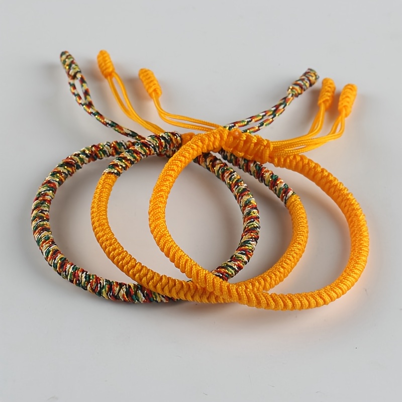 3pcs Tibetan Infinity Knot Bracelets, Adjustable Rope Set
