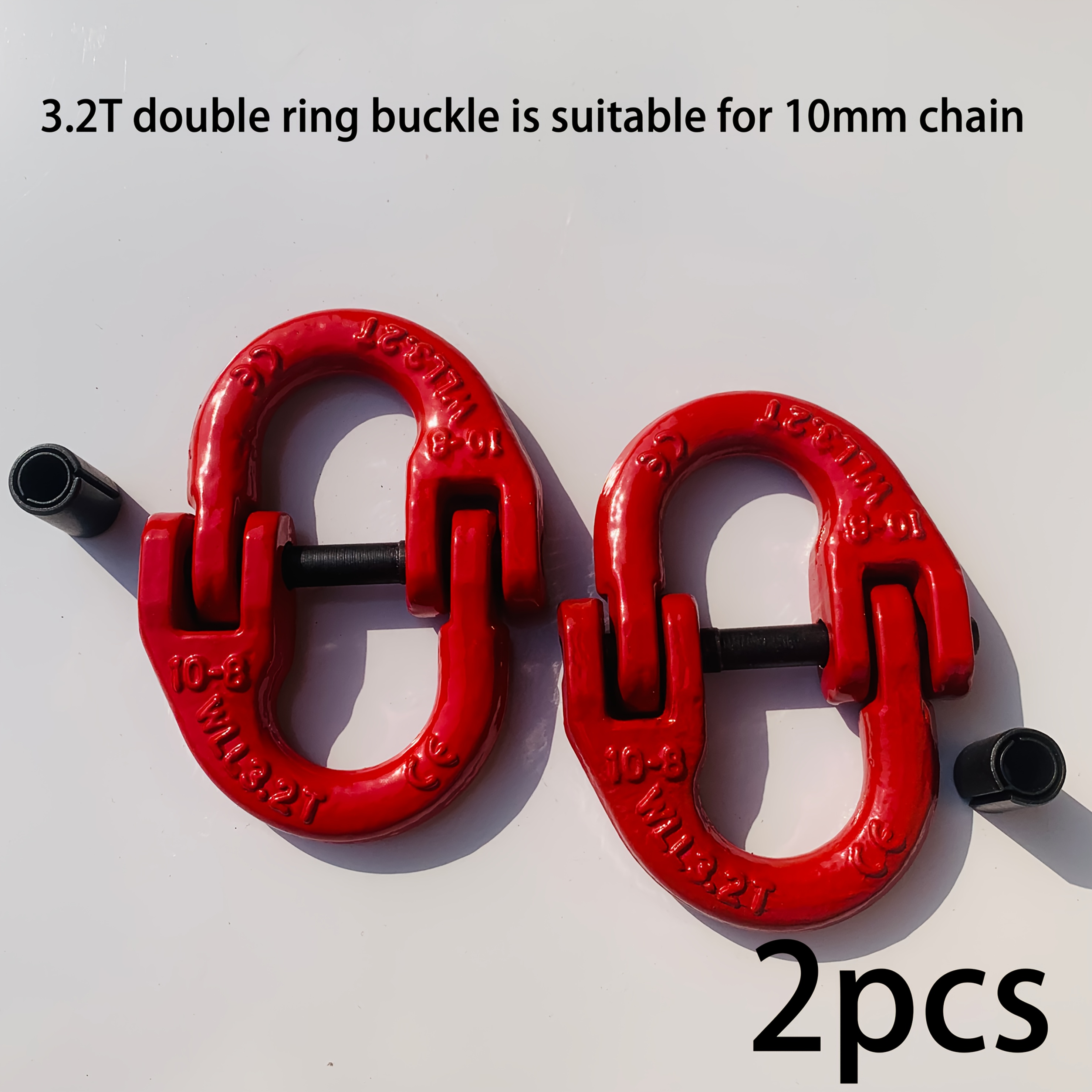 TEMU 2 Pack Heavy Duty Clevis With , 1.12t, 2t, 3.2t 3 Specifications Steel Chain Connector, Anti-corrosion Connector, Suitable For Sling And Trailer