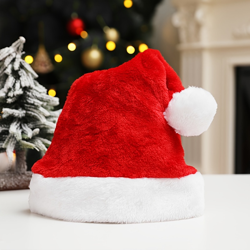 

Festive High-end Christmas Plush Hat - Perfect For Adult Parties! - No Feathers, Hand Wash Only