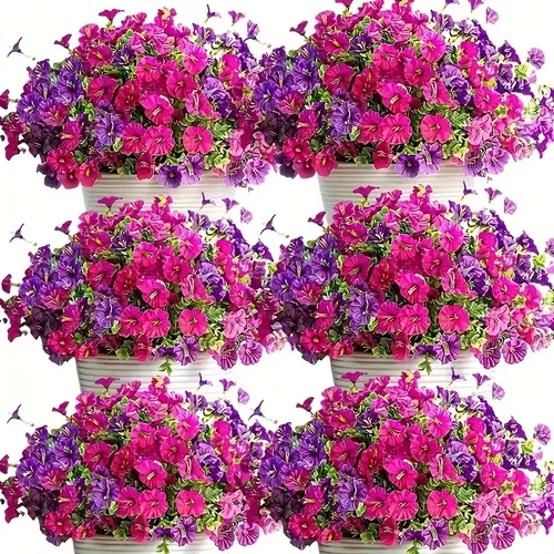 8pcs artificial shrub uv resistant non fading plastic flowers suitable for outdoor spring decoration easter valentines day mothers day holiday gifts decorate your artificial outdoor flower