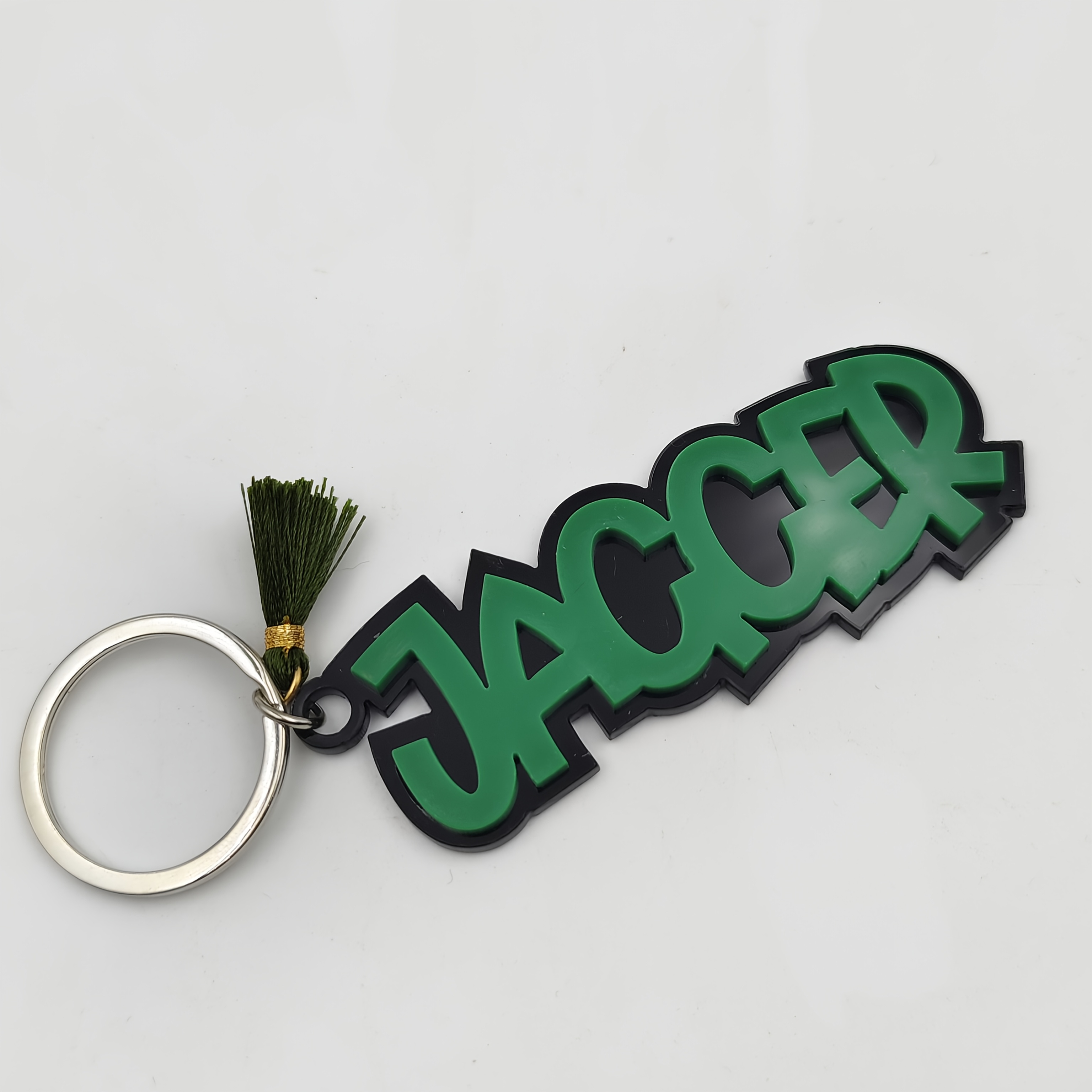 TEMU 1 stuk 3D platte gepersonaliseerde sleutelhanger in gotische stijl met naam - Aangepast naamlabel met zwart-witte acrylletters, enkele initiaal