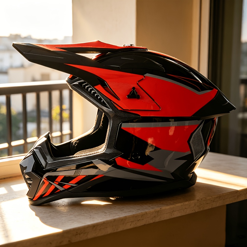 type 601 lightning     red and   scheme   brand new   lightweight off road helmet combines   looks and safety