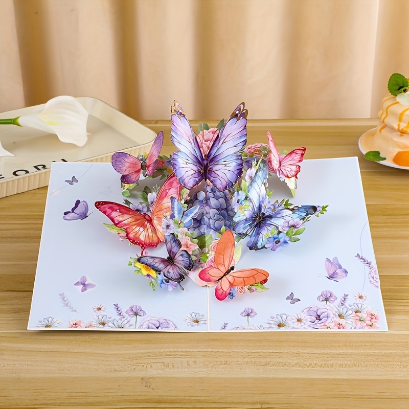 

Purple Large Butterfly Pop-up Card, Handcrafted 3d Greeting, Suitable For All Occasions, Mother's Day, Birthday, Thank You, Graduation Ceremony, Anniversary, Wedding, Valentine's Day