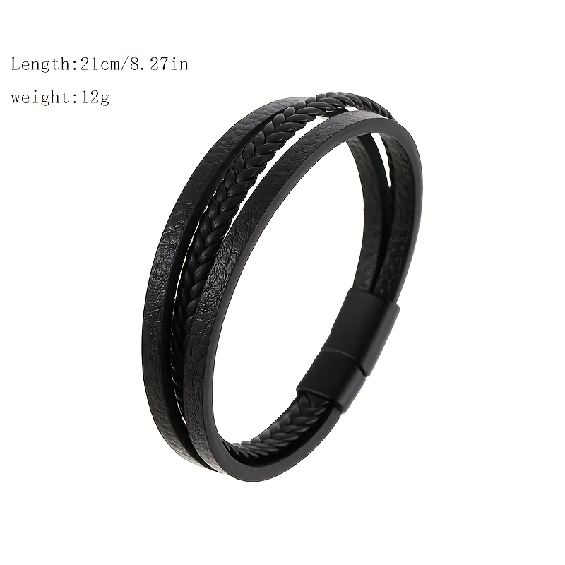 Men's Double Layer Faux Leather Bracelet Retro Accessory