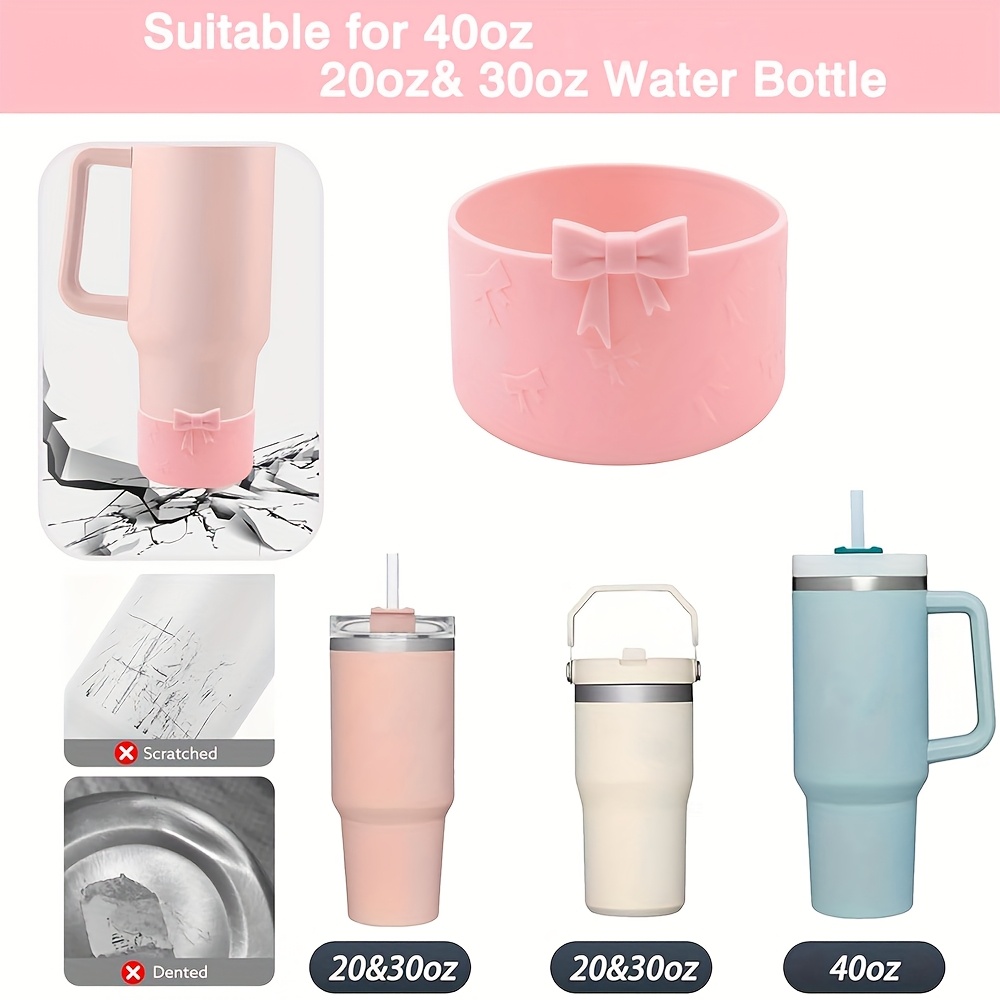 juego de accesorios para vasos de 4 piezas para vaso tumbler de 30oz y 40oz,   2 tapas   con   para   de 10mm reciclables, 1   de silicona para el pie del vaso y 1 adorno para la asa para vaso tumbler de 30&40oz detalles 3