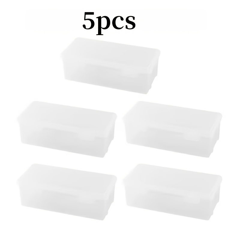 5pcs Large Transparent Storage Boxes With Lids - Heavy-duty Organizing Bins, Stackable Containers For Office, Arts And Crafts, Lightweight And Portable, Lid Design, Home And Organization