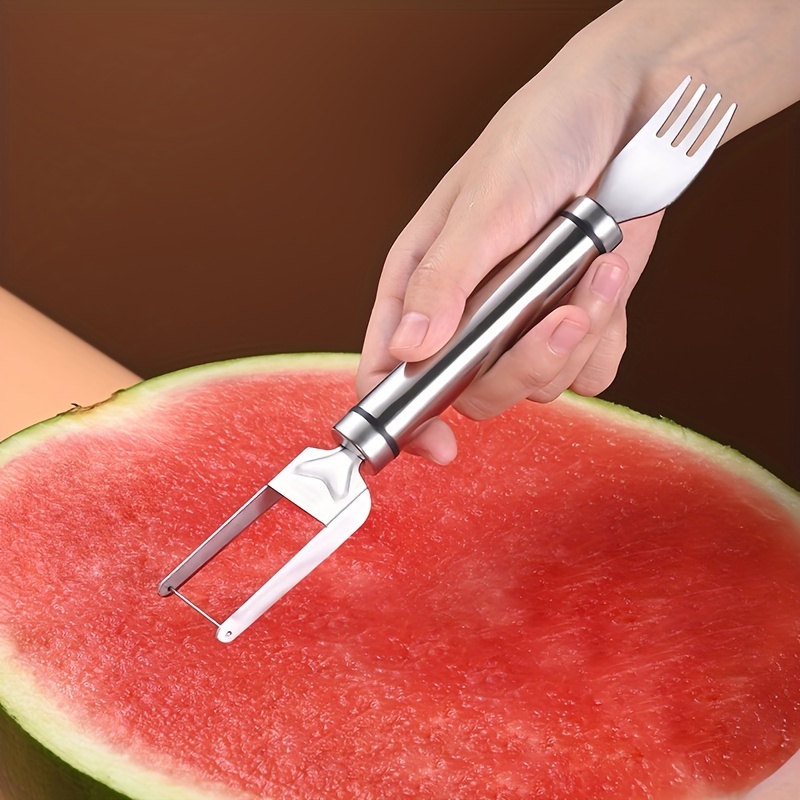 

1pc, Stainless Steel Watermelon Cutter Multi-functional Watermelon Fork Cutting Melon Divider Creative Tool Fruit Fork
