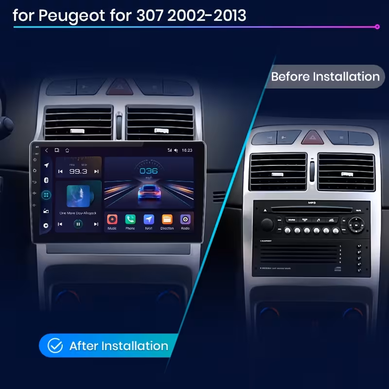 2 64gb wifi wireless car player radio for peugeot for 307 307cc 307sw 2002 2013 multimedia player gps navigation rds 2 din screen automatic radio 2
