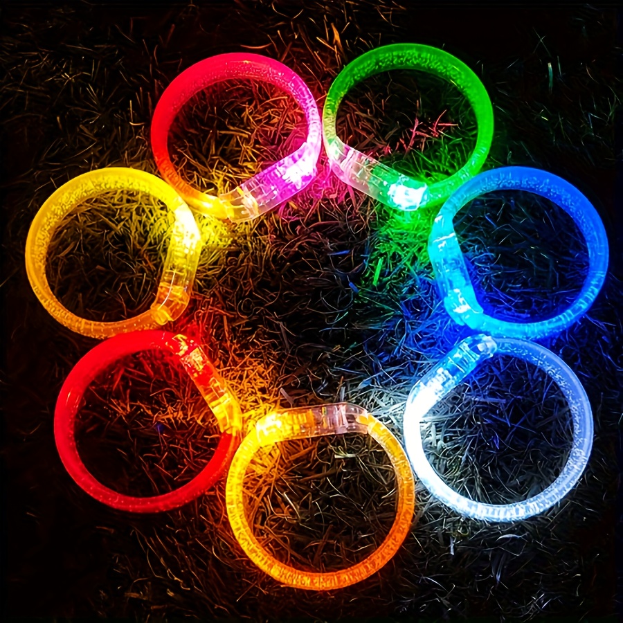 6 12pcs led light up wristbands random vibrant colors suitable for concerts clubs parties birthdays and carnivals party additions vibrant party decor bracelets dark glow party additions ideal for halloween christmas and party supplies