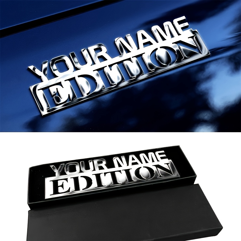 TEMU Personalized Car Emblem - Custom Text/logo Stainless Plate With Polished & Piano Ornament Suitable For Cars, Motorcycles, Boats - Rear Exterior