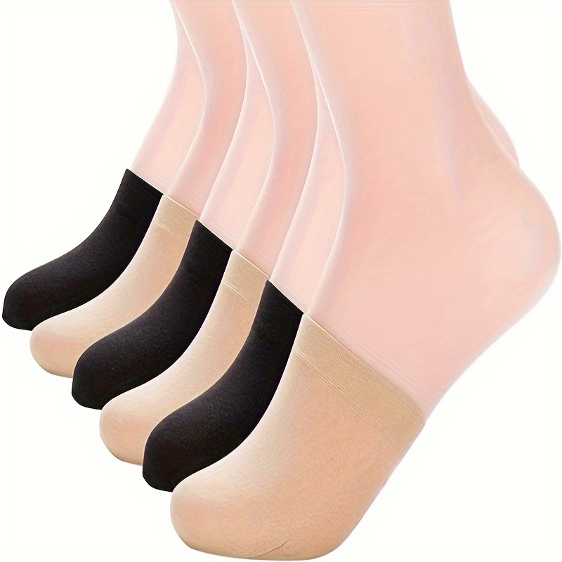 

6 Pairs Of Lightweight, Breathable Invisible Toe Half Length Socks, Easy To Carry, A Must-have Accessory For Women Traveling