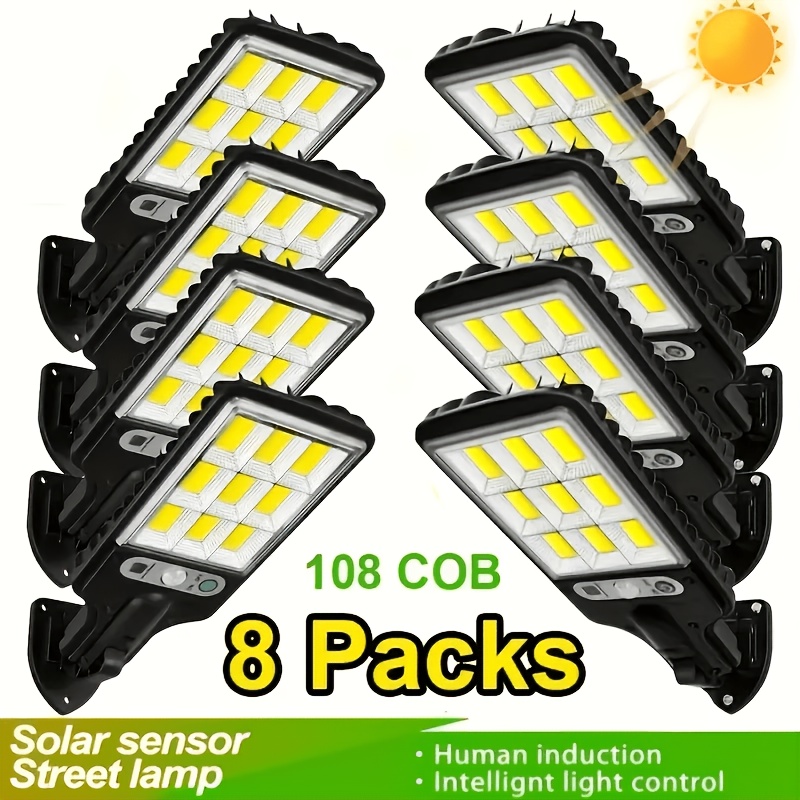 TEMU 8/2pcs [powerful Solar Light] Powerful Solar Light, Outdoor Led Wall Lamp, 3 Motion Sensor Street Lights, Rechargeable For Garden Patio Path,