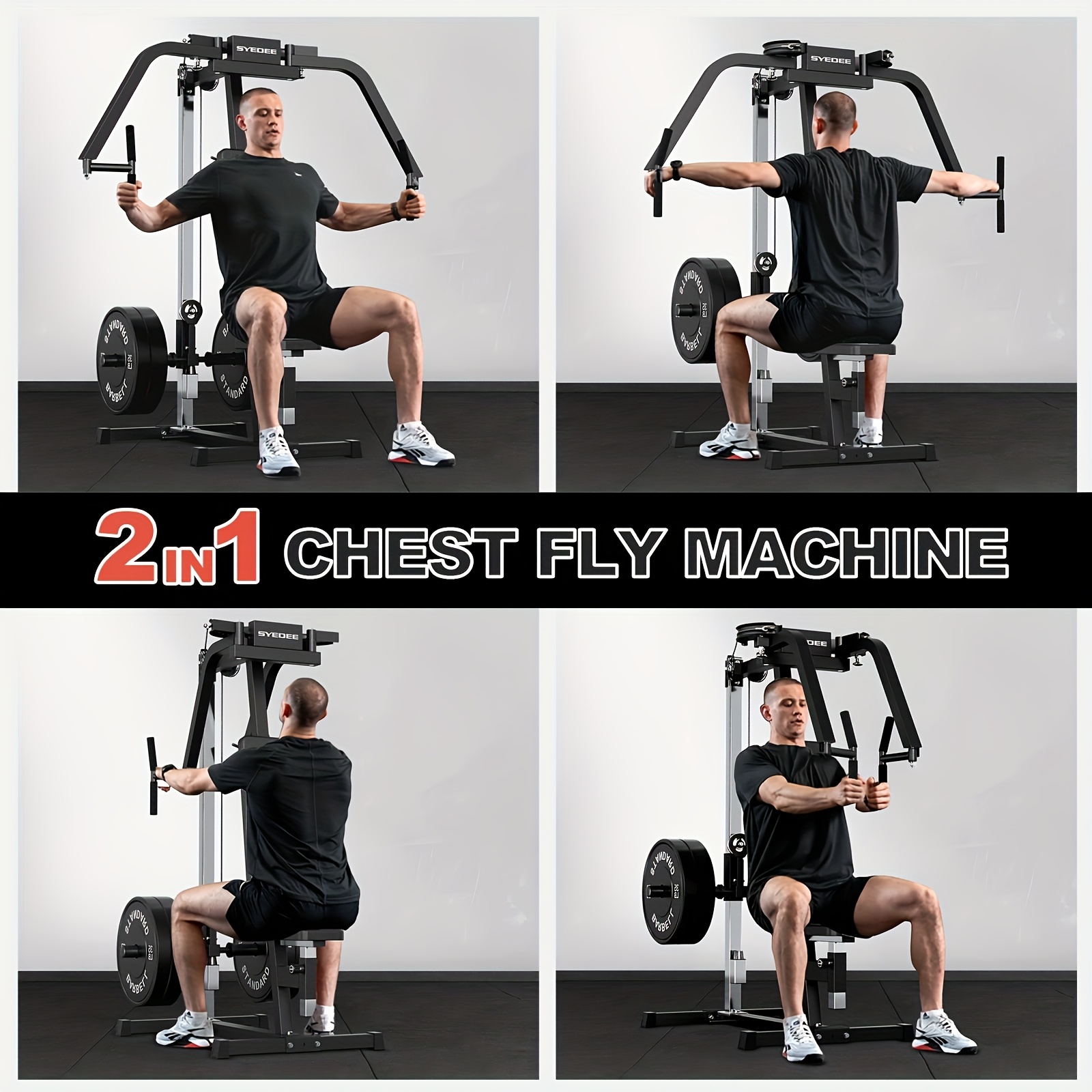 

Chest Fly And Reverse Machine, 400 Lbs Upper Body Machine For Pectoral And Rear For Home Gym