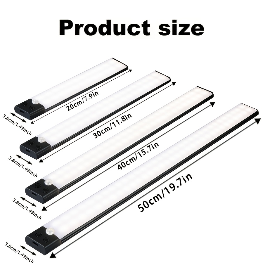 2pcs Ultra-Thin LED Light with Motion Sensor & Steady On Mode