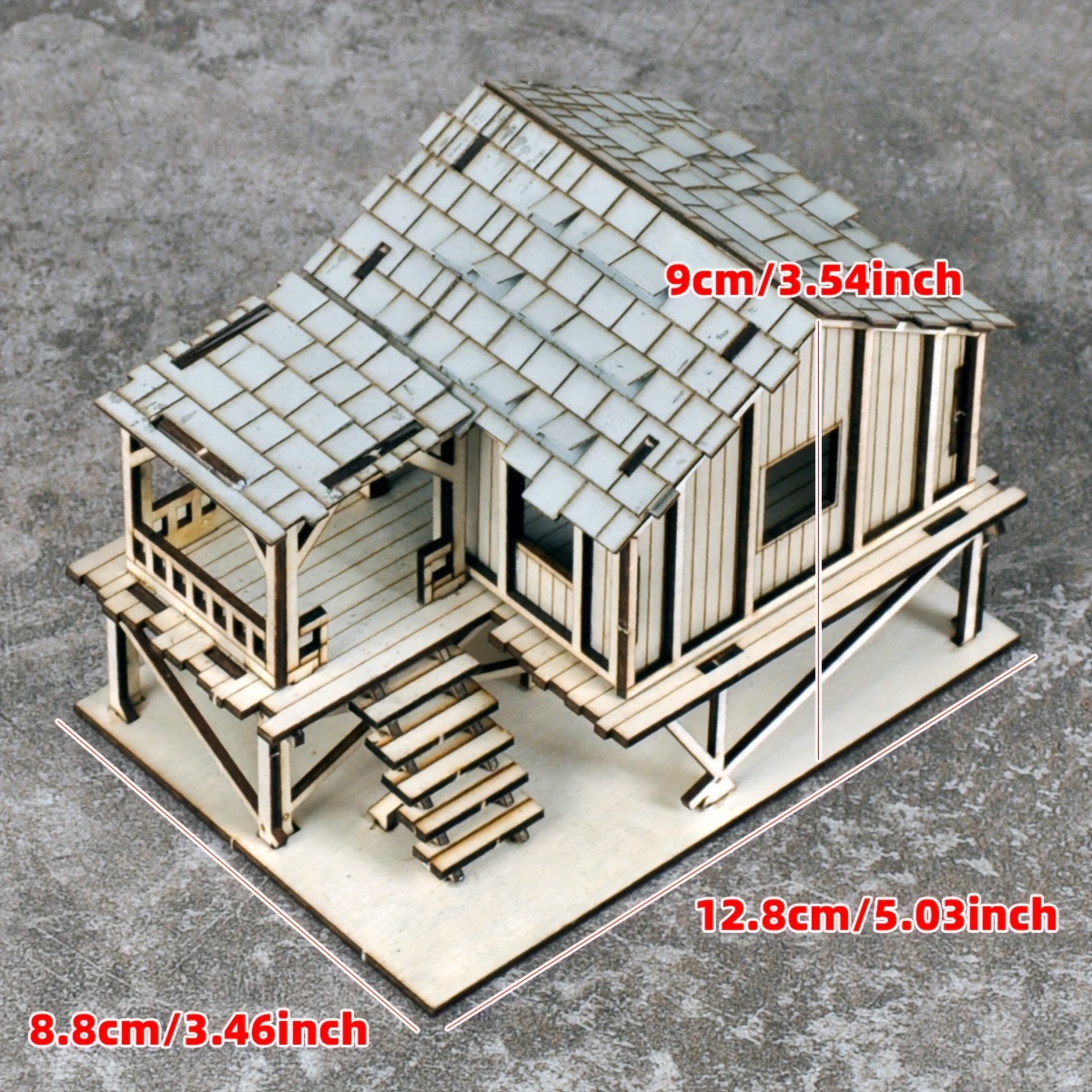 Architectural Model Sand Table Southeast Asian Log Cabin Diorama