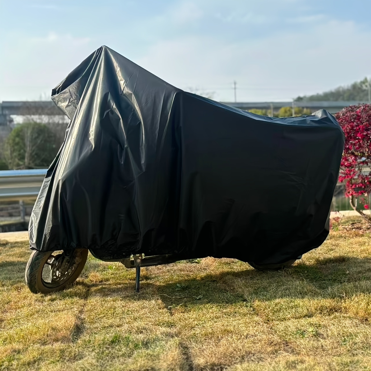 TEMU Enlarged Motorcycle Cover And Universal Dust, Rain, And Sun Protection Car Cover Provide Protection For Your Motorcycle. A Designed Outdoor