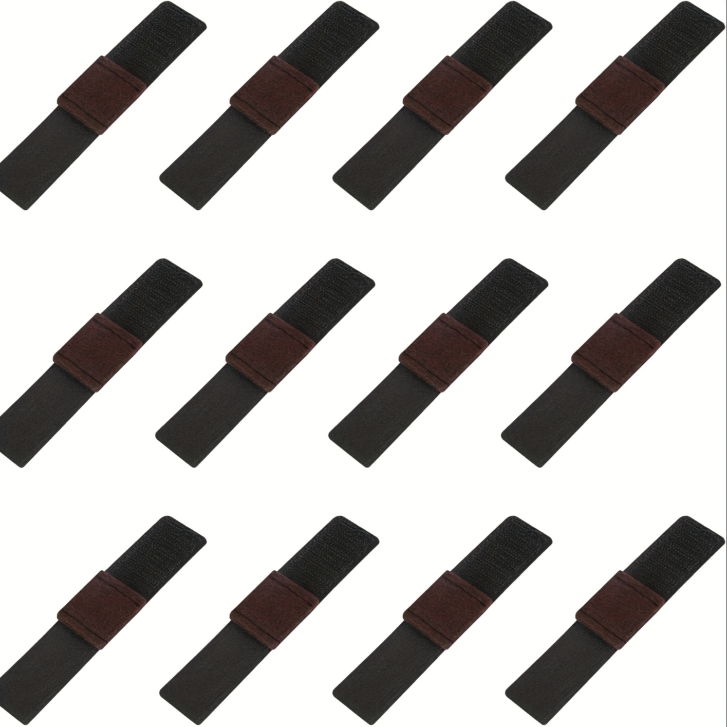Image of 24pcs Wrap-around Felt Furniture Pads With Hook And Loop Fasteners, Non-slip Chair Sled Floor Protectors, Floor-sliding Pipe Protectors Suitable For Most Chair Rails, Prevents Scratches (black)