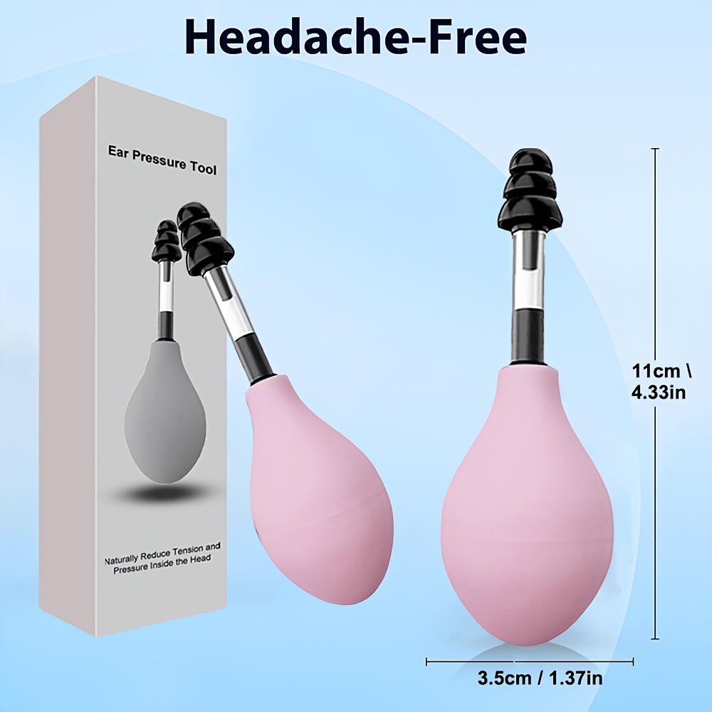 1 Device Xunhaoo Portable Ear Pressure Tool with 3 Sizes Soft Earplugs Suitable for Migraine, Tension Headache & Tinnitus - Travel-Friendly Earplug Massager Device