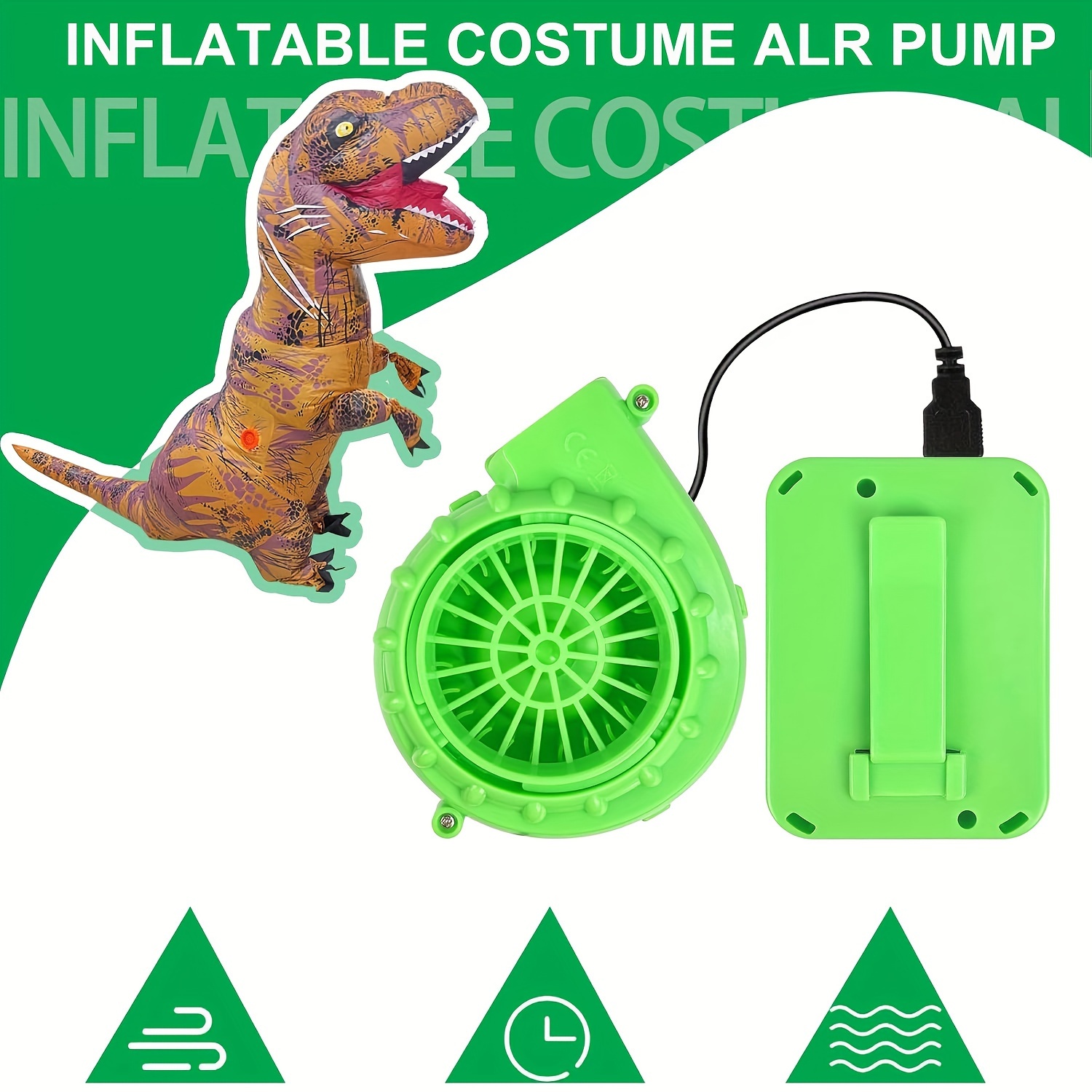 portable mini inflatable costume fan with usb plug battery box green     aa batteries not included   halloween christmas parties best for christmas details 4