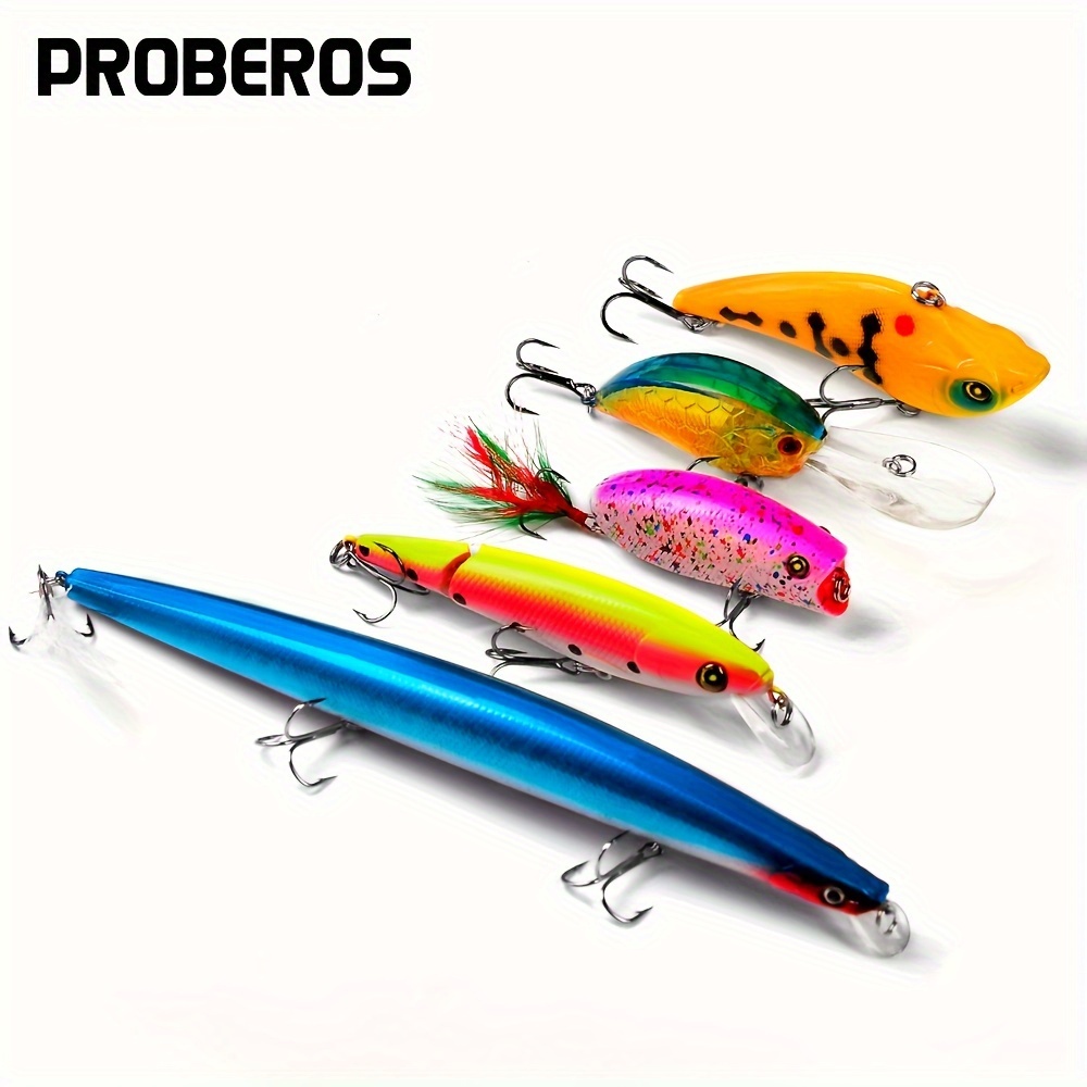 5pcs Premium Minnow Fishing Lure Set - Realistic Crankbait Lures for Bass  Fishing - Durable and Lightweight Tackle - 10cm/3.94in Length and 8g/0.28oz