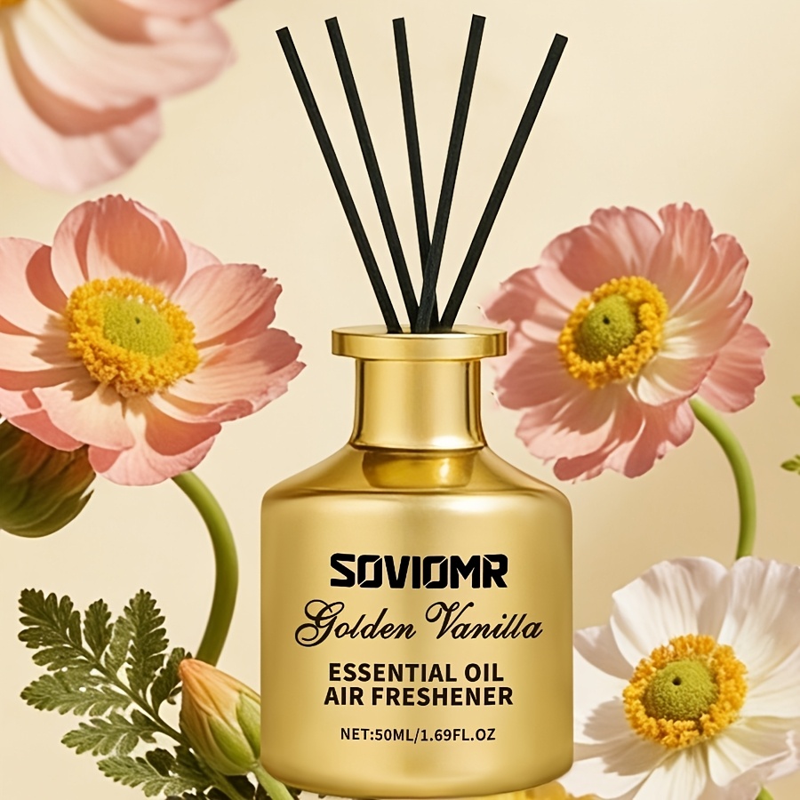 1 Sticlă de Difuzor de Ulei Esențial, Perfect pentru Spații Mari, Acest Odorizant de Aer de Lungă Durată Eliberează un Parfum Plăcut. Disponibil într-o Varietate de Parfumuri, Inclusiv Ocean, Căpșună, Santal, Mașină Nouă, Vanilie și Iasomie, Este un Cadou Ideal