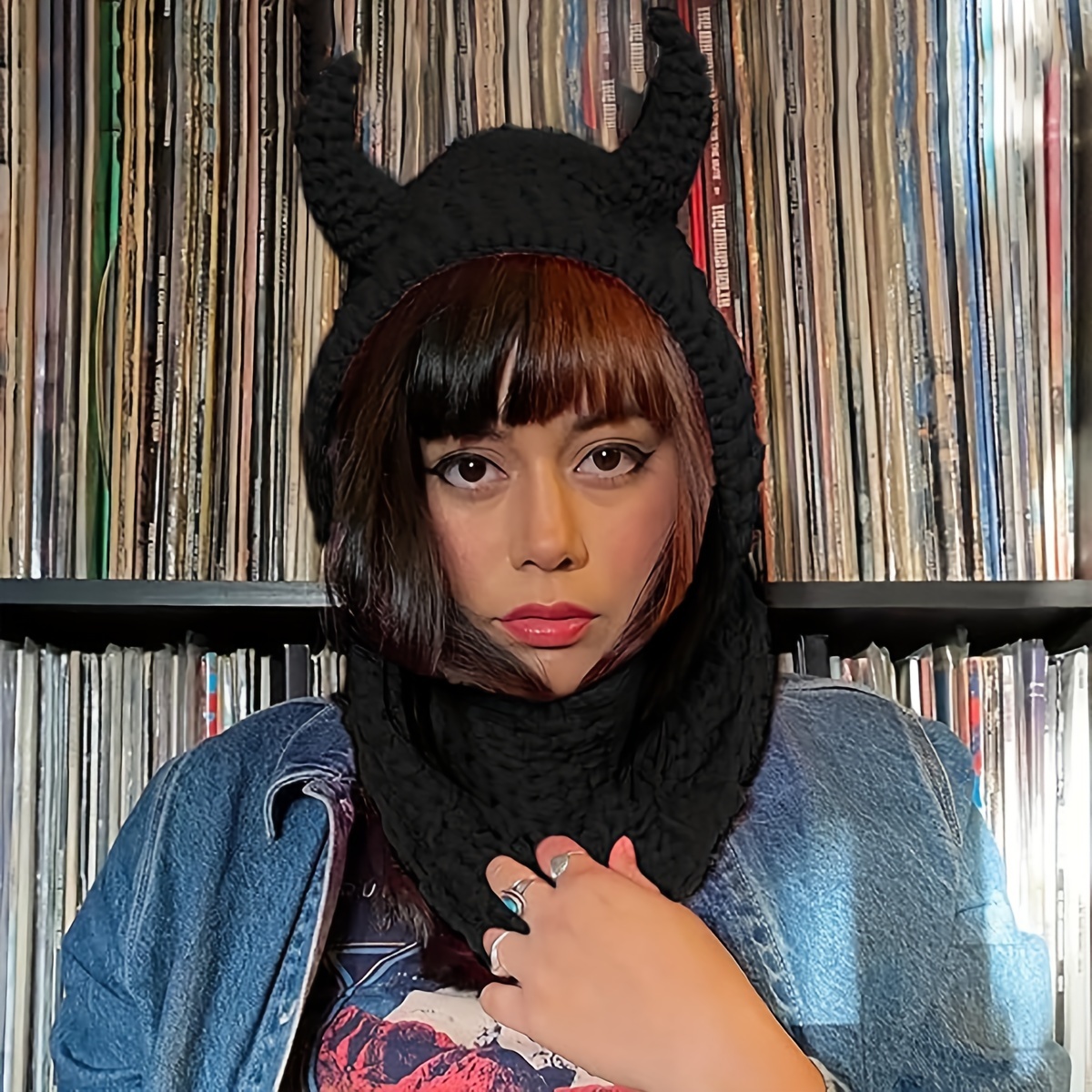 Devil Horn Knitted Beanie Hat For Adults - Novelty Winter Warm Cap With Horns For Men & Women