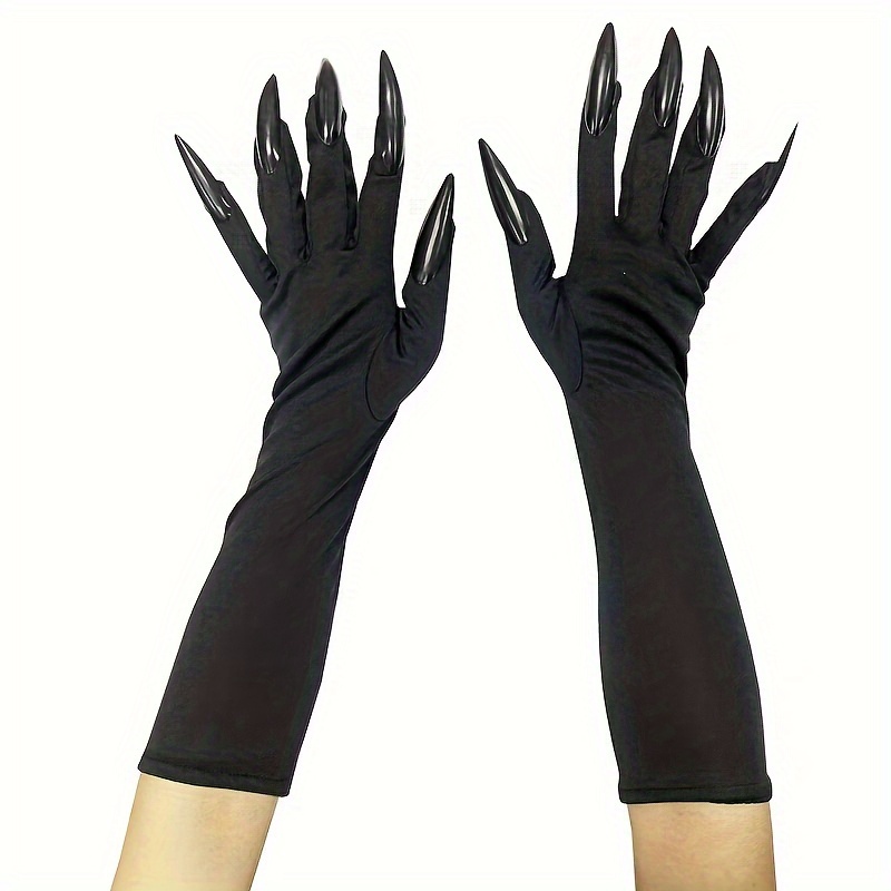 Image of Cool Halloween Gloves With Long Claw Gloves Fashion Long Nail Role-playing Halloween Additions Gloves