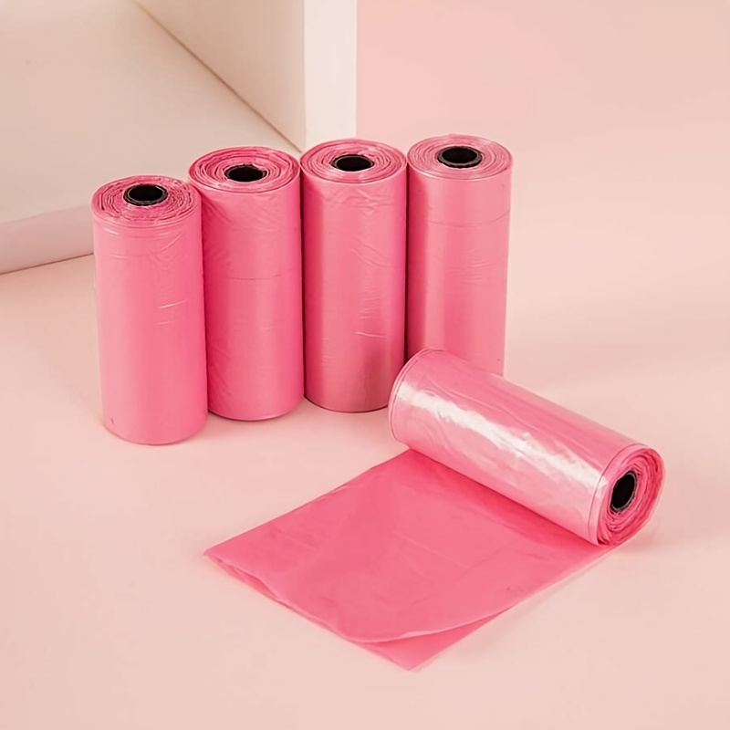 5 rolls solid color dog waste bags total 75pcs pet trash bags portable and easy to clean   30x22cm Product details 2