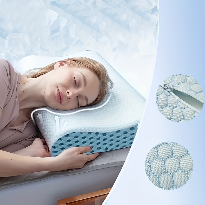 Neck Care Memory Pillow with Ergonomic Design, Dual Height for Different Sleeping Preferences, Honeycomb Fabric for Comfortable Micro-Environment, Slow-Rebound Zero Pressure Technology – Healthy Sleep