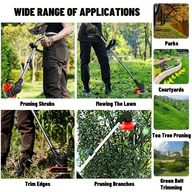 Lawn Sweeper Weed Wacker 24V Brush Cutter, Electric Weed Wacker