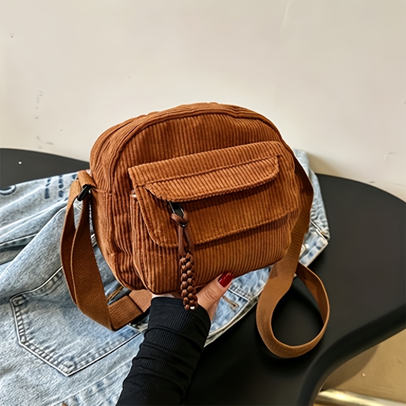 TEMU Borsa a tracolla da - Borsa a tracolla da donna Harajuku retr簷 in velluto a , borsa a spalla singola in stile giapponese casual, variazione di ,