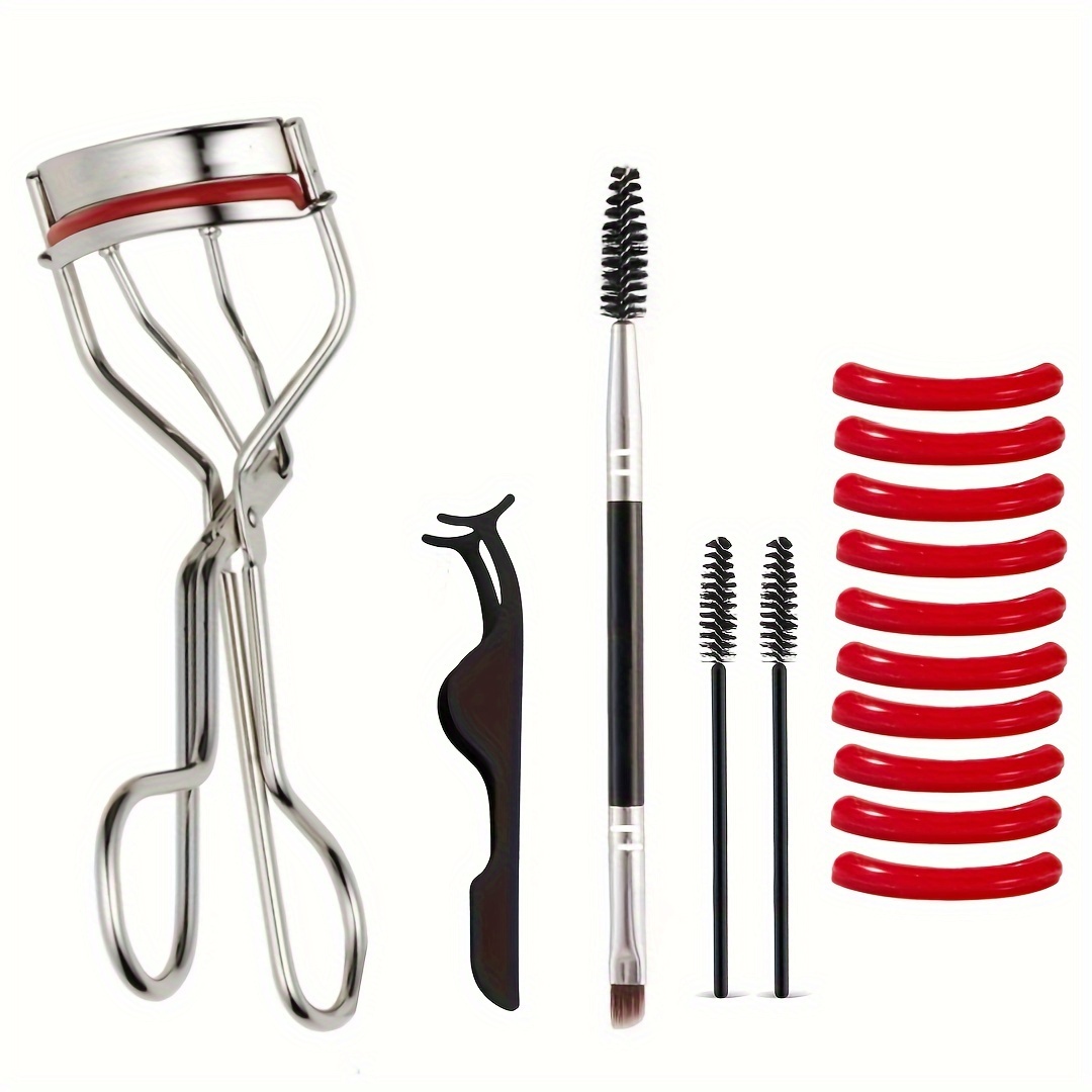 

15- Curler Set Metal Curler, Comb, Angled , And , Steel Makeup Kit For Eye Grooming And