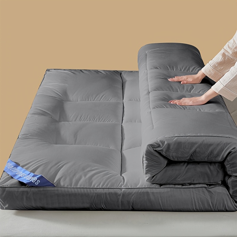 Microfibre Mattress Topper 4 Inch/10cm 1100 GSM | Super Soft and Fluffy Hand Filled, Fits Single, Double, King, Super Sizes, Grey, Belt Style Fixing