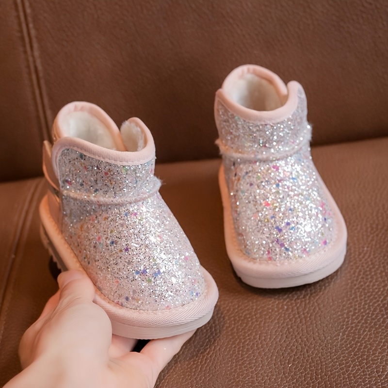 2025 new baby toddler winter snow boots glittery sparkle pu Temu