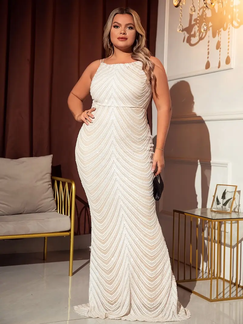 plus size plus size white spaghetti sequin floor length - Temu Mauritius plus size plus size white spaghetti sequin floor length - Temu Mauritius