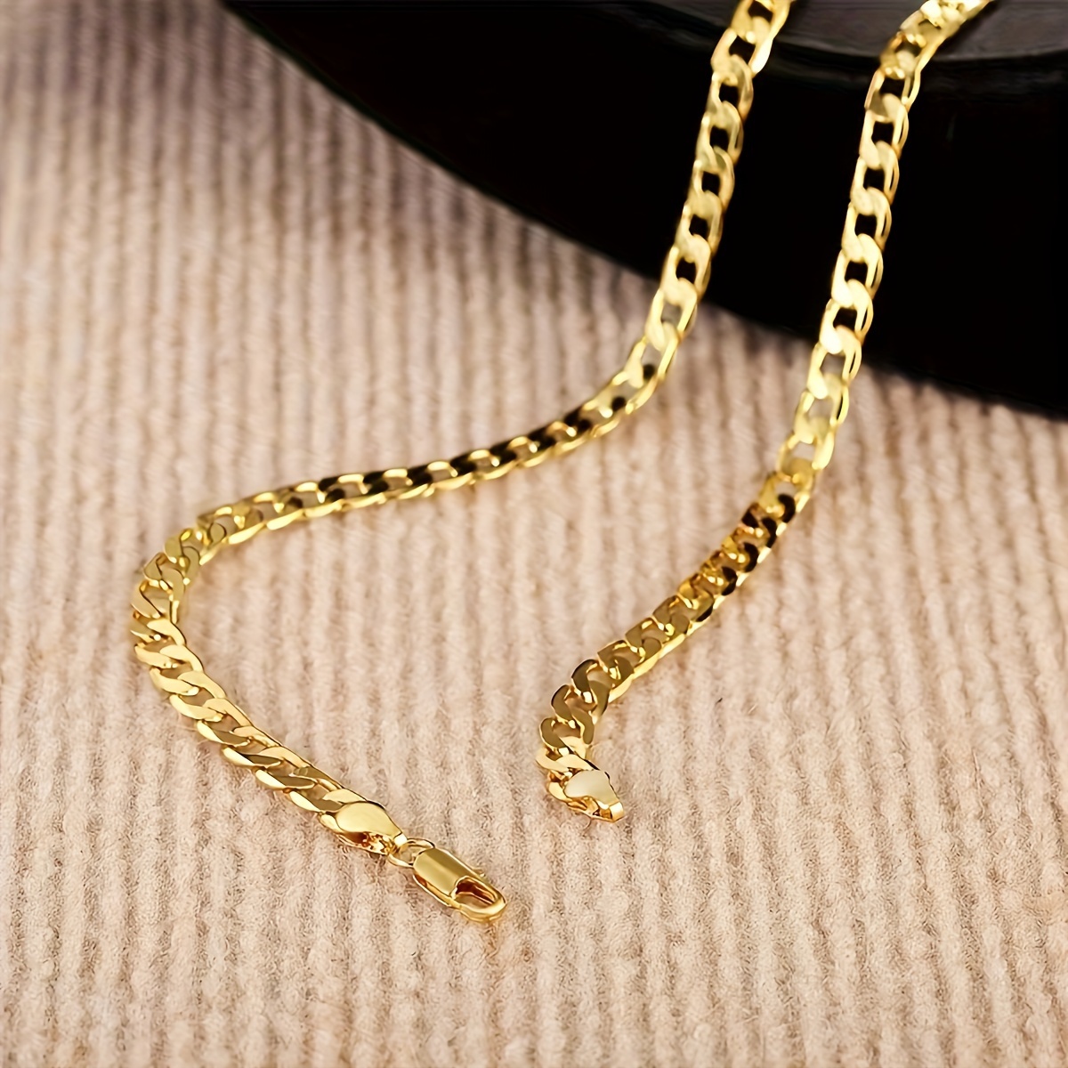 

Elegant Golden-tone 6mm Stainless Steel Chain Necklace - Sleek Hip Hop Style, & Parties, Ideal Valentine's Gift, Hip Hop Jewelry