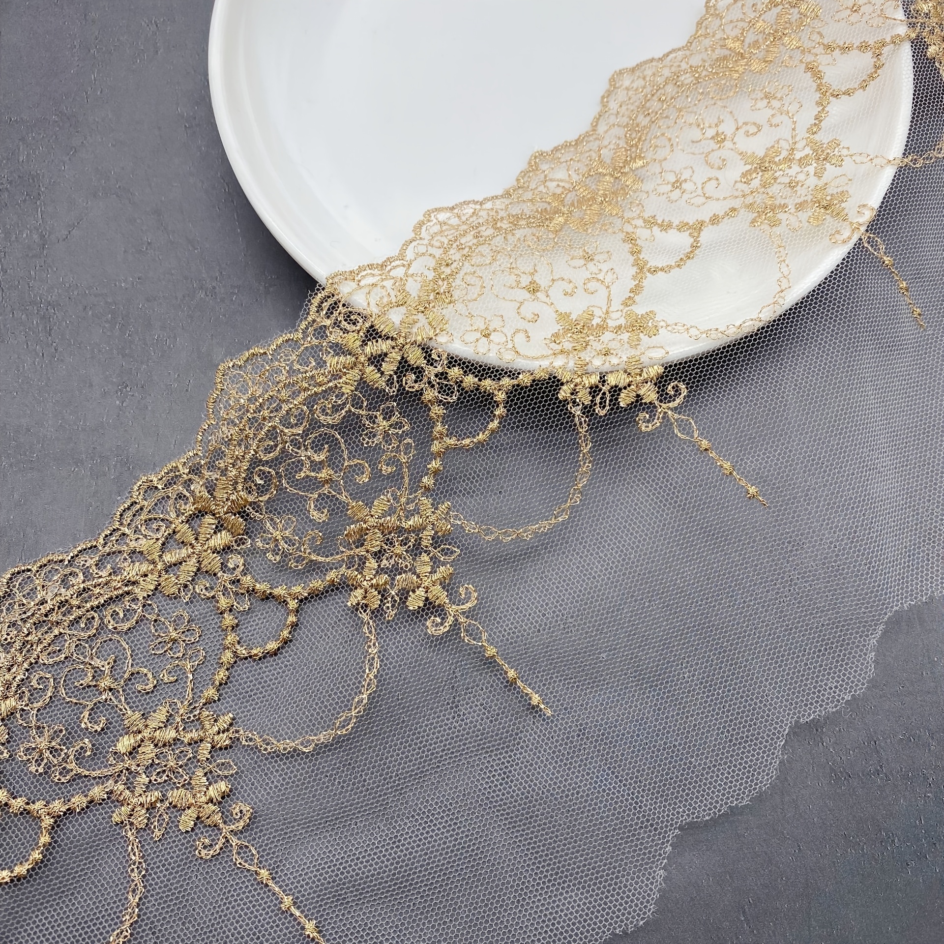 2-color, 182.88cm/72in Barcode Lace; Golden Mesh Fabric Accessories; Silvery Mesh Fabric Accessories; Curtains; Cushions; Lace Accessories